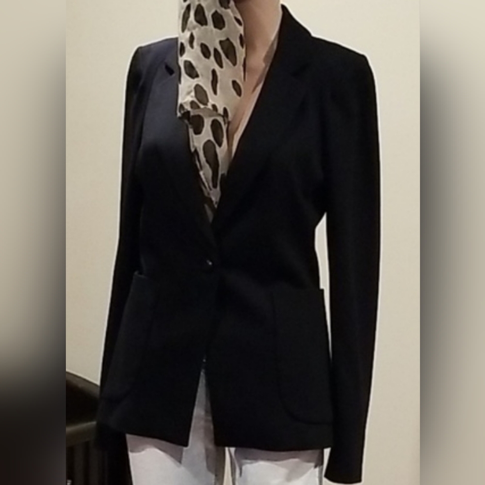 Vintage Anthropologie Blazer Jacket  by Cartonnier Dark Academia / Sz 4 / Black